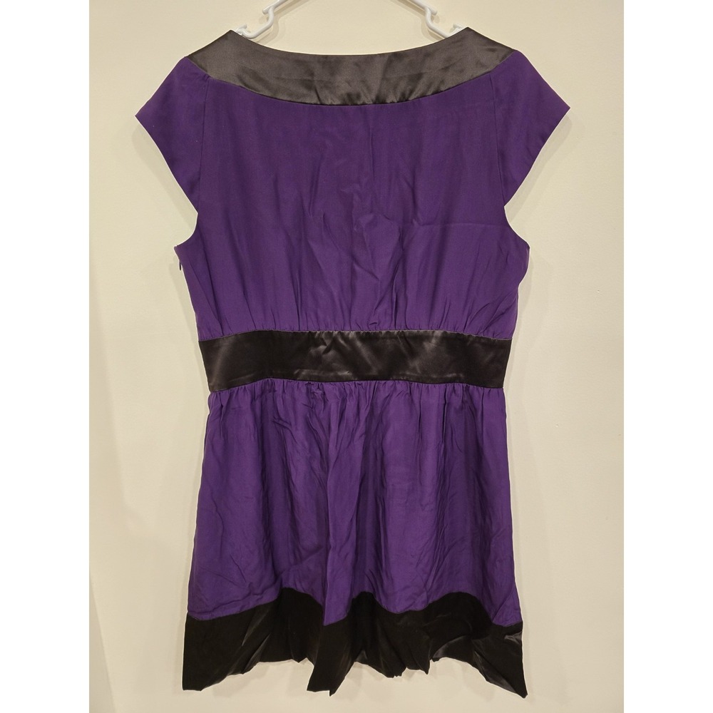 Purple & black silk fit and flare dress whimsigoth dark academia gothic Size 10‎ - Picture 5 of 5